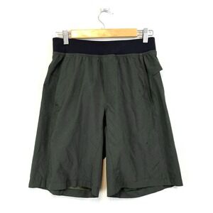 Lemon Men's Athletic Shorts in Olive Green with Black Waistband